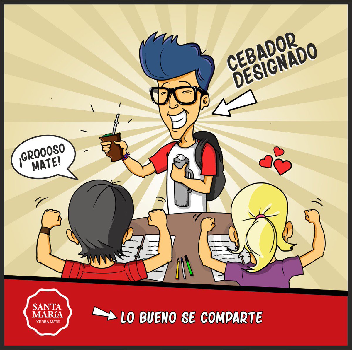 yerbasantamaria's tweet photo. Feliz #DiaDelEstudiante y especialmente al cebador designado que se juega y lleva el mate a donde vaya https://t.co/XS5aYxG0qU