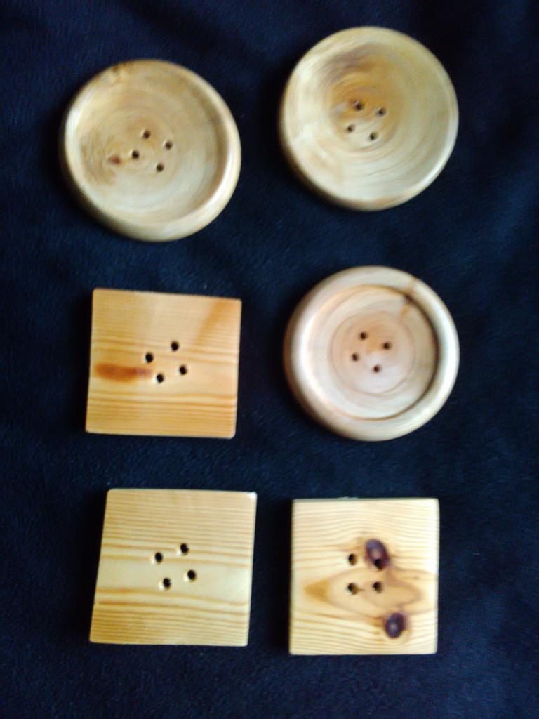 Buttons. 9cm round and 7cm large buttons for a client. Must be a big cardigan.