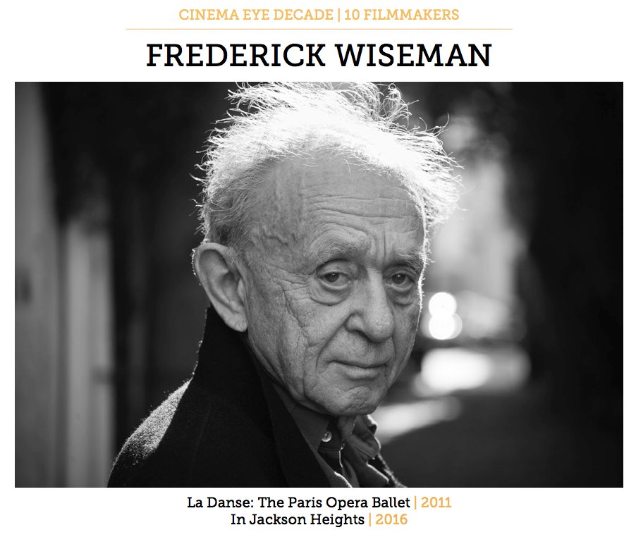 10 Filmmakers | Frederick Wiseman <a href="/ZipporahFilms/">Zipporah Films (Frederick Wiseman)</a> #LaDanse <a href="/InJHeights/">IN JACKSON HEIGHTS</a> #CEHDecade #CEH17