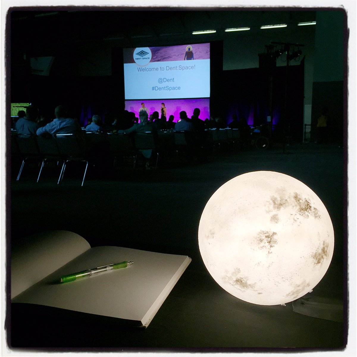 agentFin's tweet photo. TO THE MOON! ...and beyond, here at @Dent doing #sketchnotes of #DentSpace #space #nasa #suchscience https://t.co/7efRWYvoQd