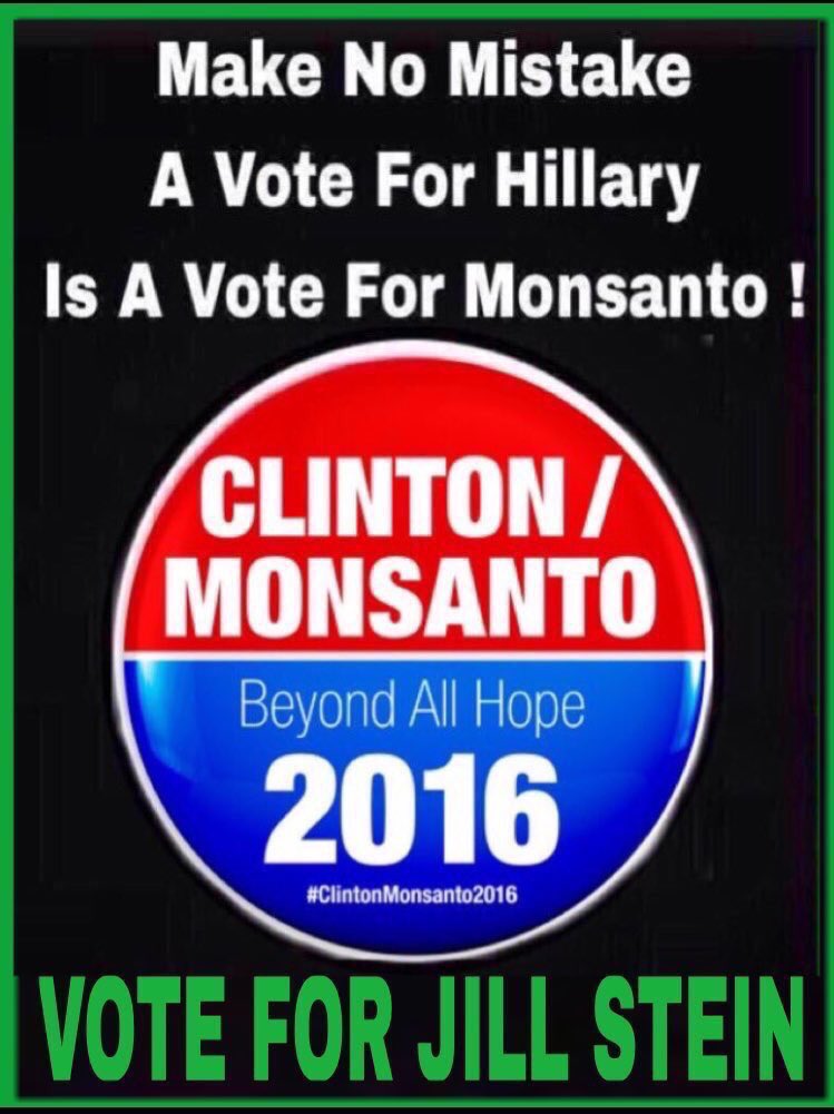 VirginiaInCal's tweet photo. VOTE for the candidate who is FIGHTING 4 your #RightToKnow what's in your food !
VOTE 4 Jill Stein !
#JillNotHill 💚💚 https://t.co/0iDKv12oAm