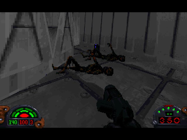 SWForce4EU's tweet photo. Hm. The trouble with playing on lunchbreak. Gruesome stuff for right after eating. #DarkForces #Katarn #TruEU https://t.co/B4MBWXWeYD