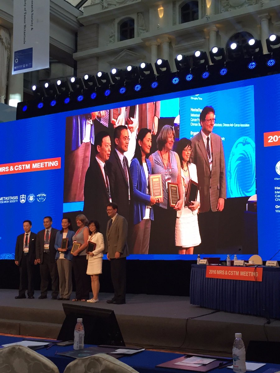 MetastasisRS's tweet photo. Congratulations to 3 award winners @ #MRS2016: Jing Yang- Young Investigator Award, Pat Steeg- Kurt Hellman award, Dihua Yu- Fidler award https://t.co/8oSOIWCTir