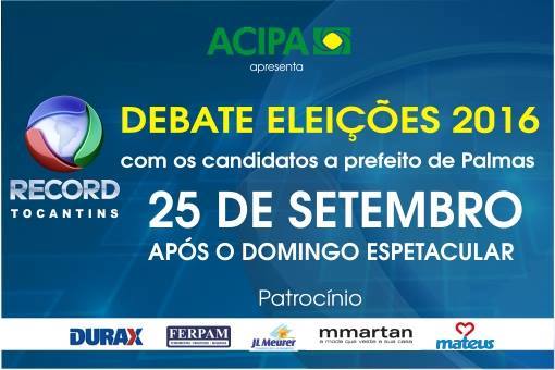 A Acipa é parceira da TV Record para promover um debate saudável em favor do cidadão palmense. Assista e participe deste processo: