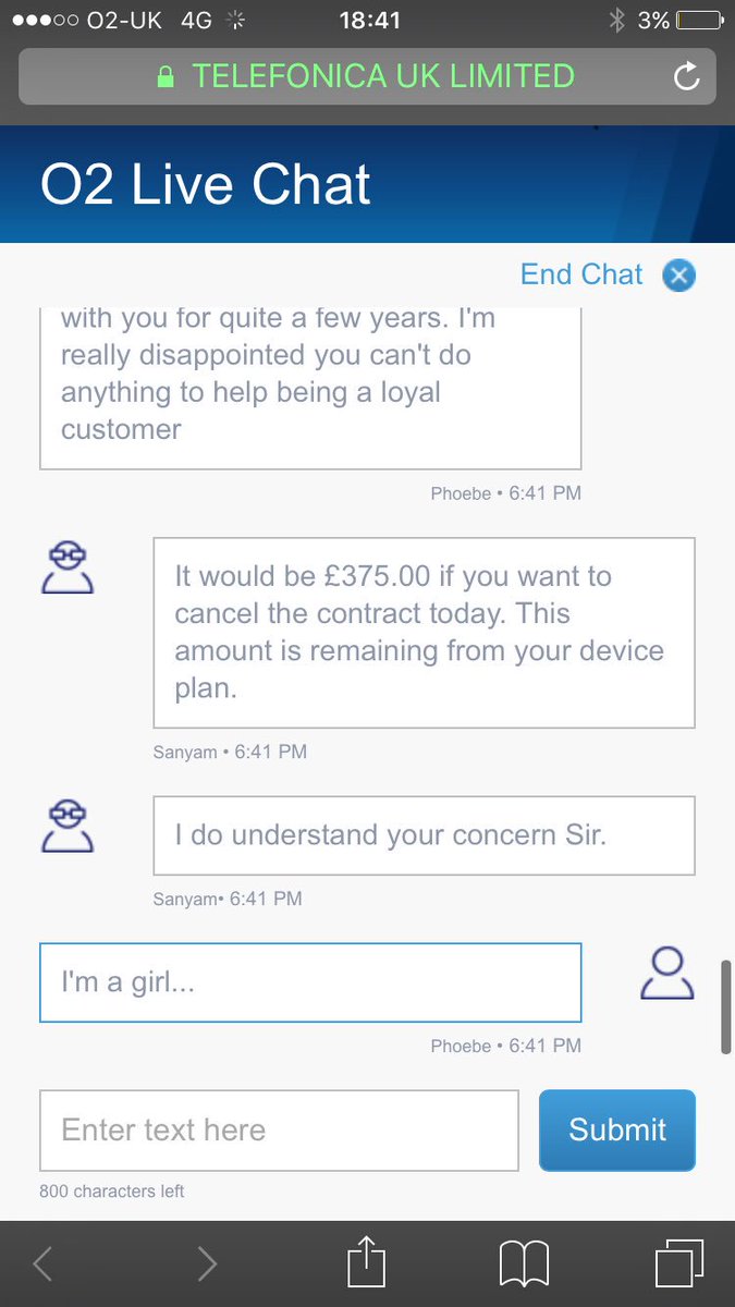 Phoebe_Bull's tweet photo. @O2 thanks o2 for a really crap customer experience today - plus not being able to help with my contract I now want to settle it early. https://t.co/G1Ca4BXtWT