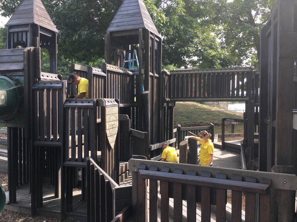 PeterJHowePE's tweet photo. Burlington Mass Office also refurbishing the playground at Varney Park in Chelmsford. #stantecinthecommunity https://t.co/kjxGt3504C