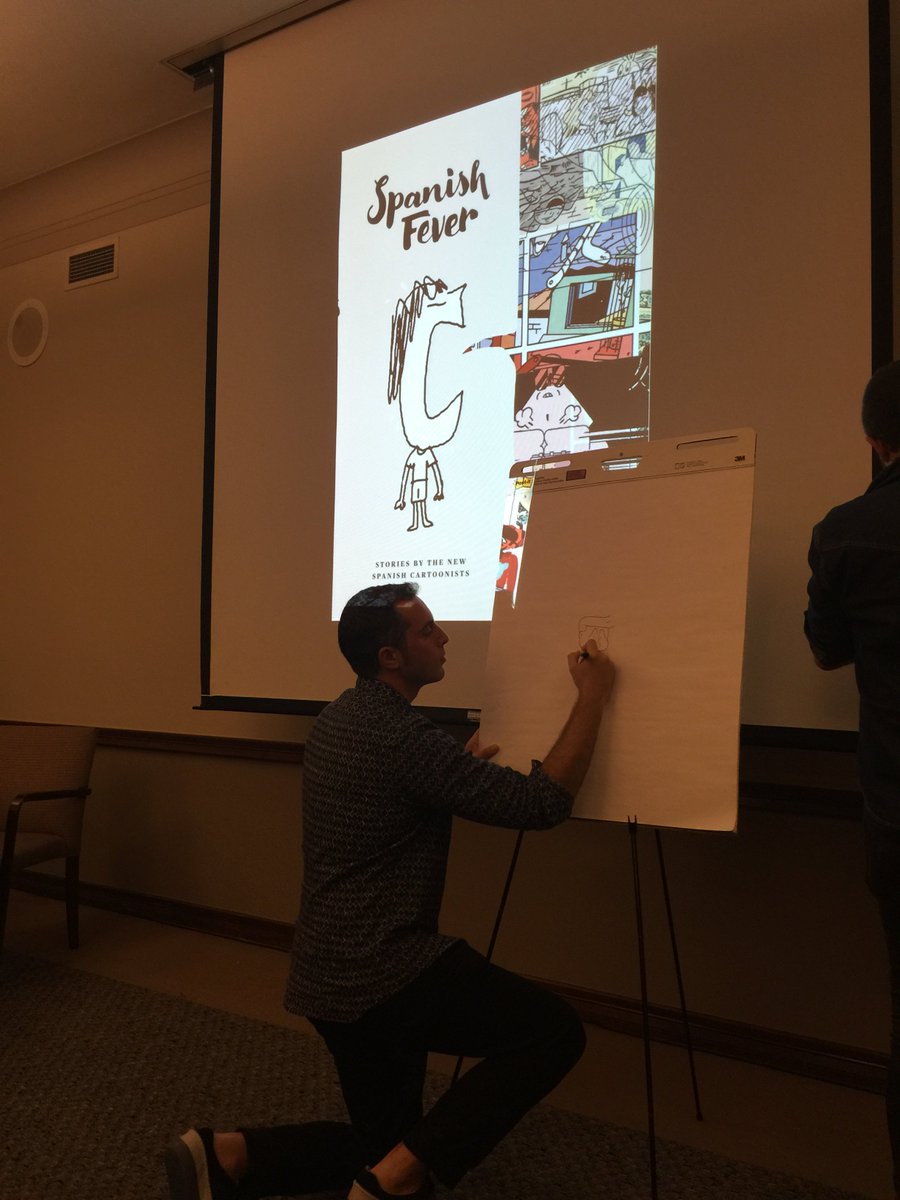ConsuladoEspNY's tweet photo. A book tour with Spanish cartoonists arrives to NY! Tonight at 7pm at @mcnallyjackson #SpanishFever https://t.co/ULQvxbPbpB https://t.co/m5iC8kFuTH