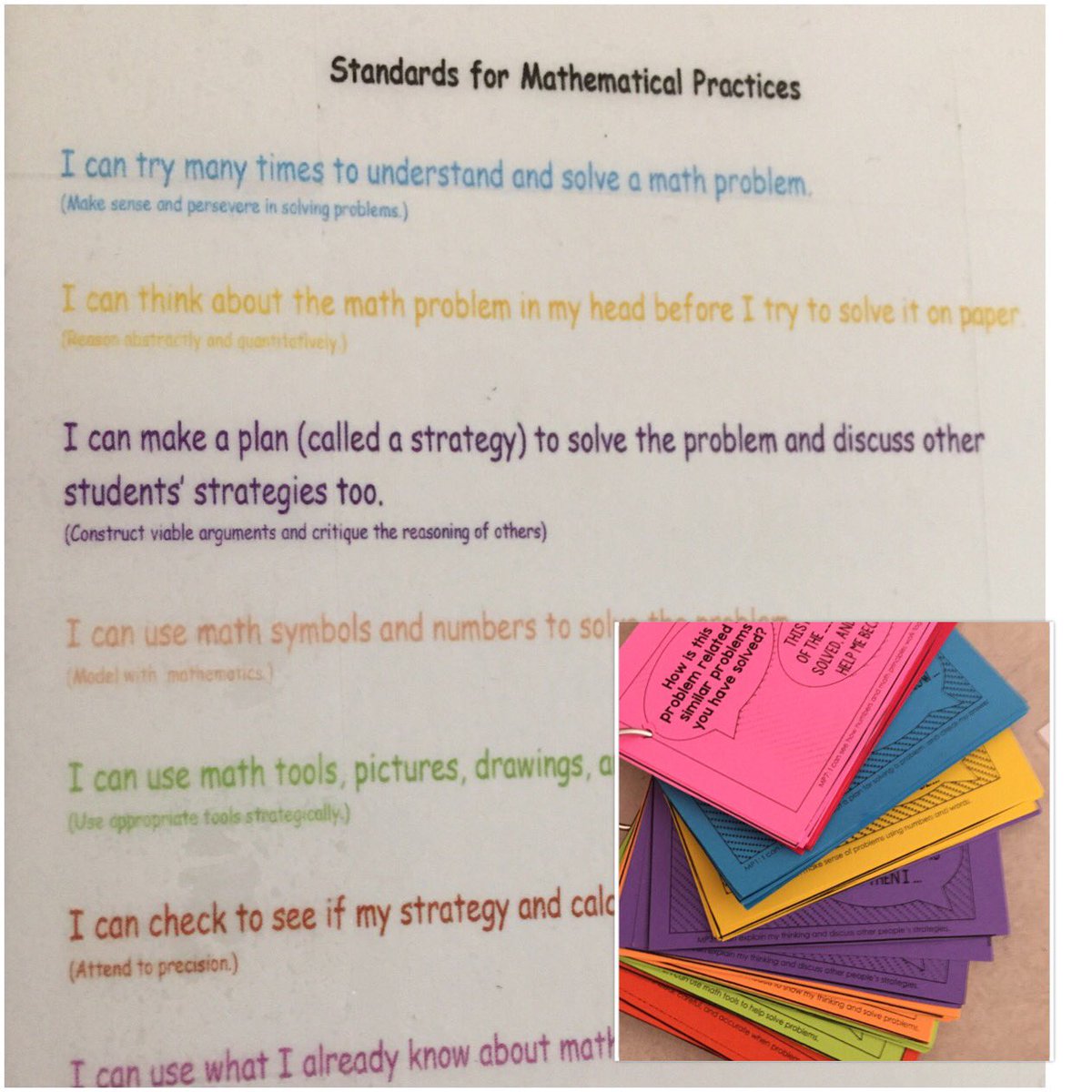 chrissybug24's tweet photo. This 4th Gr teacher is promoting student ownership of SMPs @WillowvilleE #mathtools #questionstems https://t.co/FFNg2Xx0tA