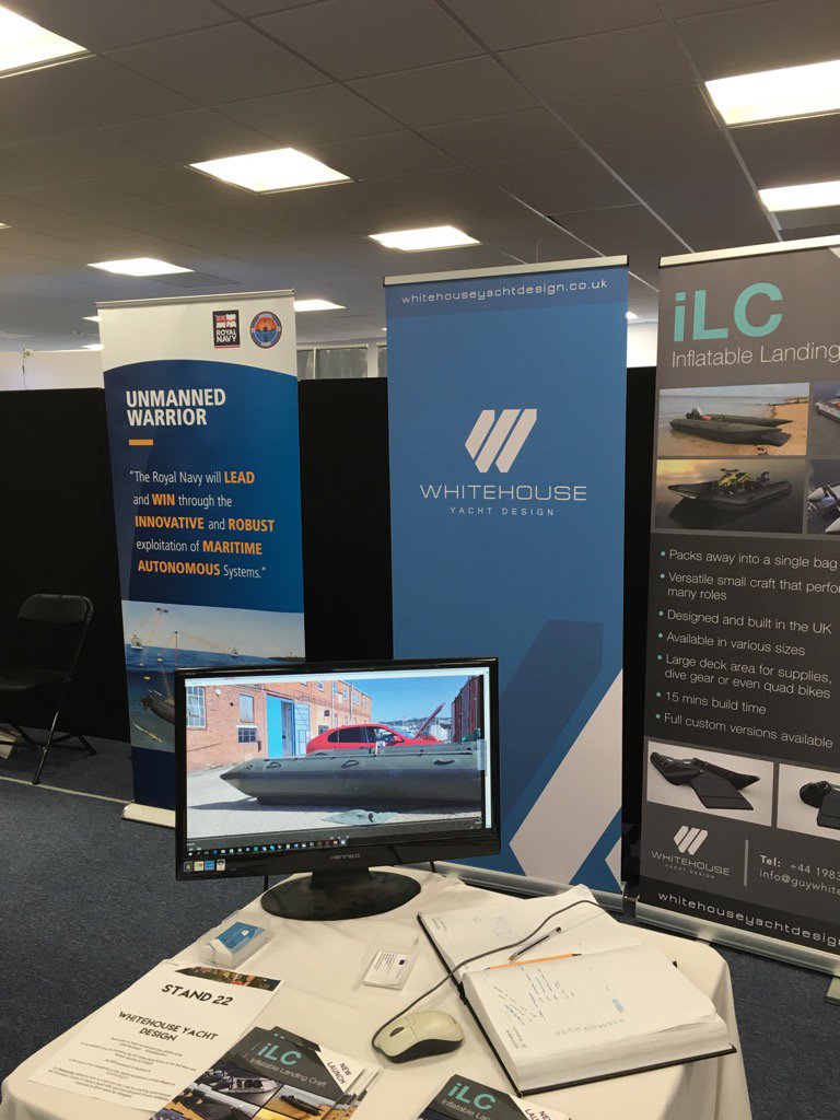 GuyWhitehouse's tweet photo. A good show @NucleusExpo lots of interest in our work including the ILC (inflatable landing craft) https://t.co/iGiWMGaelq