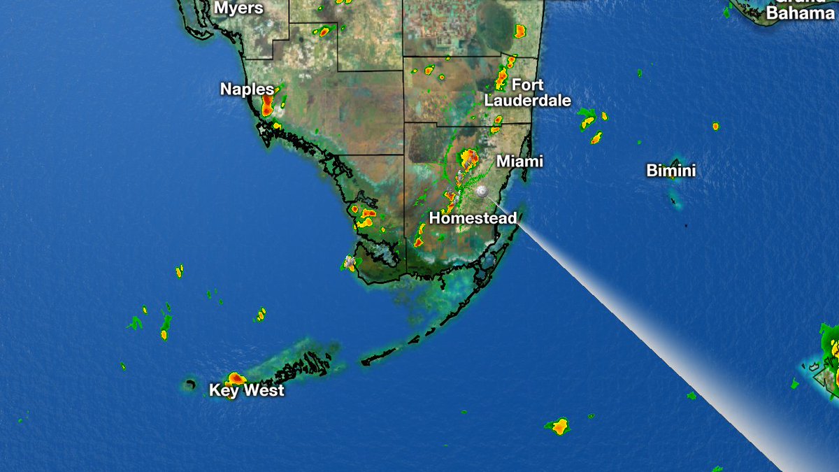 Showers and storms are starting to develop over inland Broward and Miami-Dade counties. https://t.co/l2GP4YzxD0