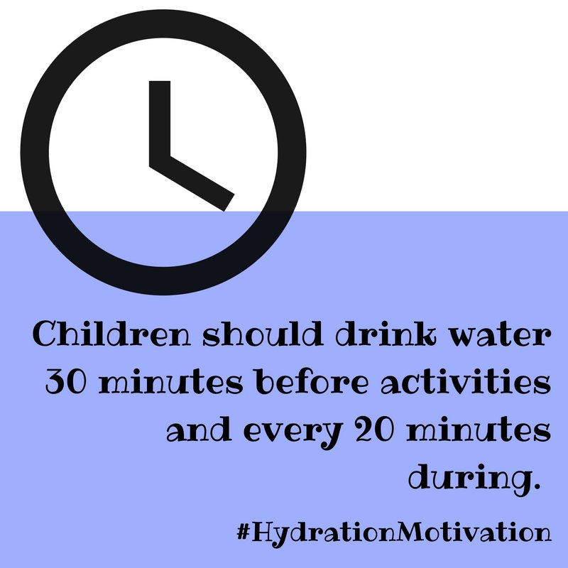 nuSpinKids's tweet photo. Make sure kids drink water 30 minutes before an activity, and then every 20 minutes during. #HydrationMotivation https://t.co/RtVvqL7rSU