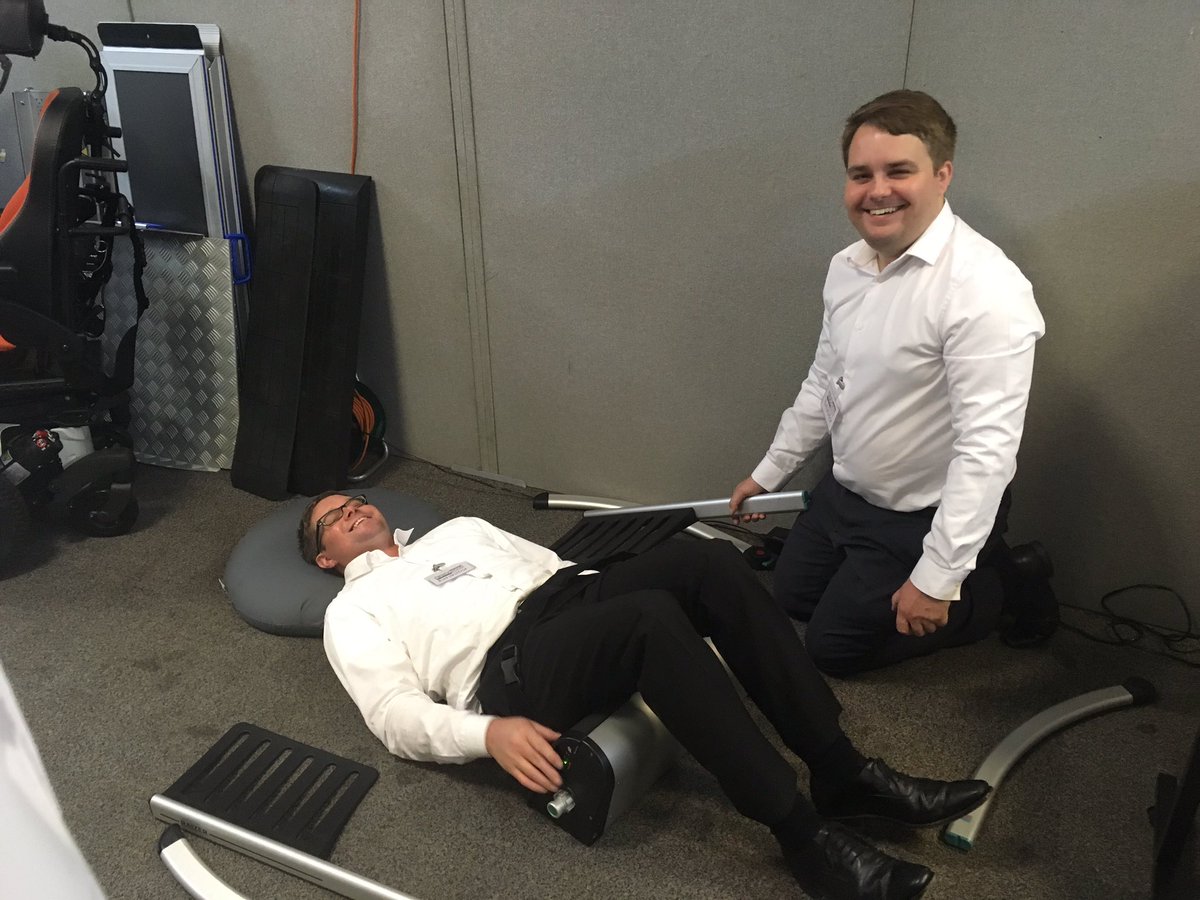 OT_Sarah's tweet photo. @DisabilityNorth As an OT I enjoy a visual demonstration. Thanks Yorkshire Care Equipment #DNEX2016 #smile https://t.co/Rgyn0YMPkf