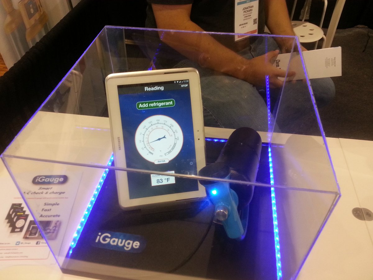 i_Gauge's tweet photo. Here we are. Smart digital A/C check &amp; charge solution. @comfortechshow #hvac #innovation @B_Solutions_C https://t.co/M4svQtlIf1