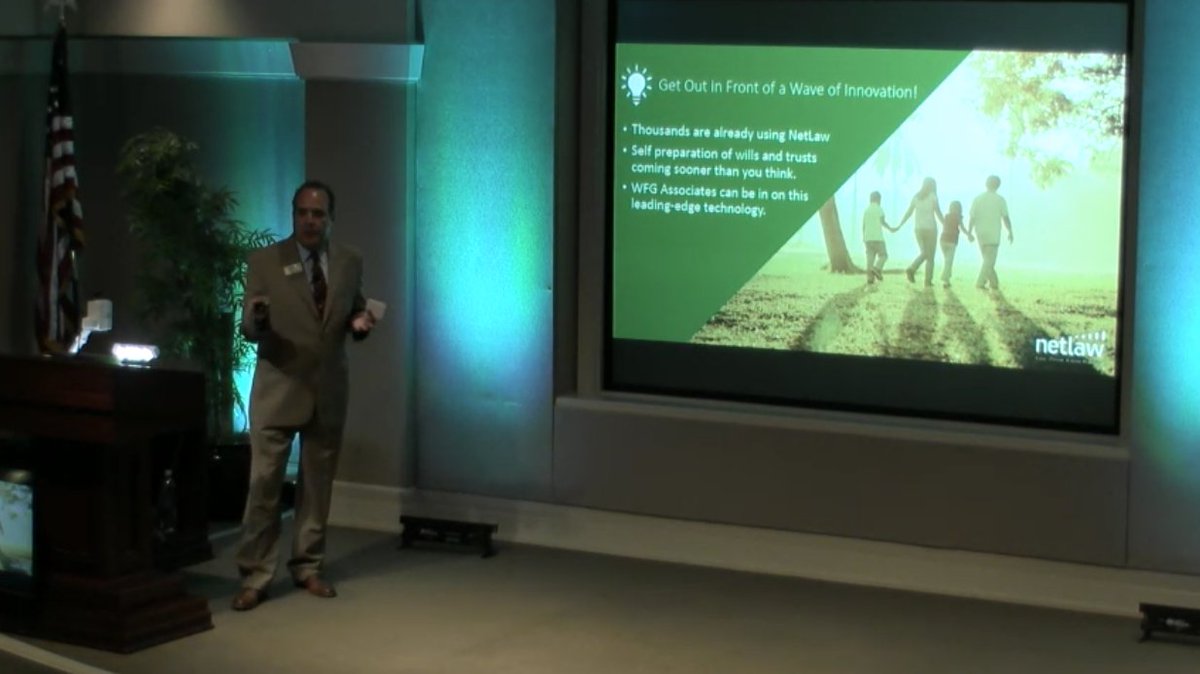 Our own President, Mark Sisk, presenting #NetLaw at the #Wealthwave Green Carpet Day event!
