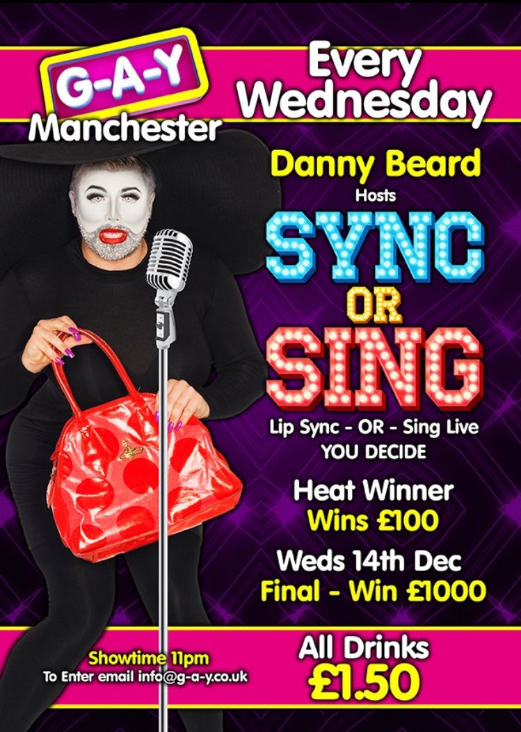 thedannybeard's tweet photo. Tonight #studentsofmanchester sing your heart out or lip sync the most fierce and win £100 and a chance to win £1000 https://t.co/SKTpMTVp6P