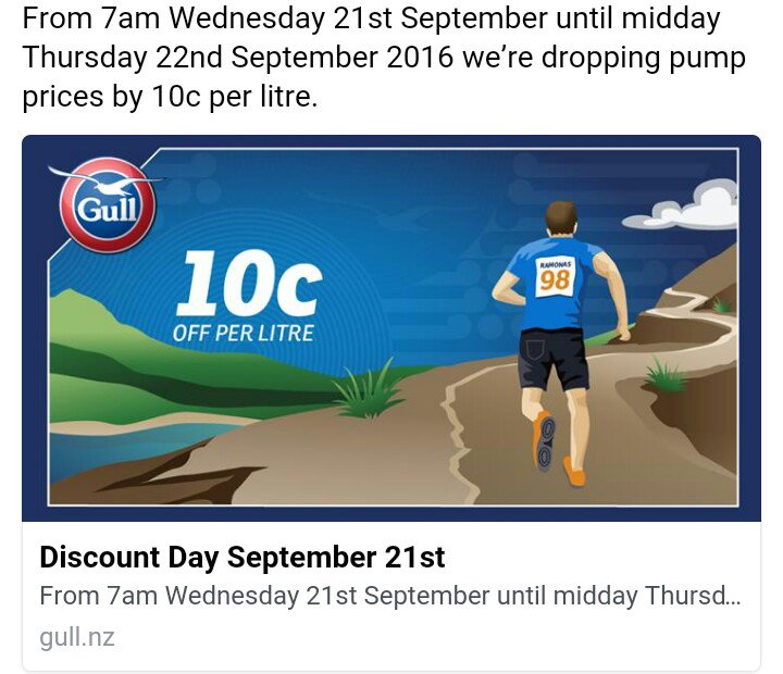 PetrolAkl's tweet photo. $1.59c unleaded Gull until midday Partiki Rd approx - $0.10c today only https://t.co/SVmlWFZM5S