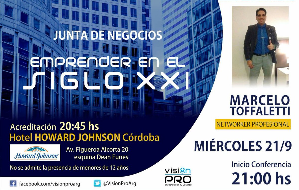 VisionProArg's tweet image. Hoy en CÓRDOBA! Un gran #empresario y #networker aportando su #visión de los #negocios del Siglo XXI.
Sólo para #emprendedores!
 #VisionPRO