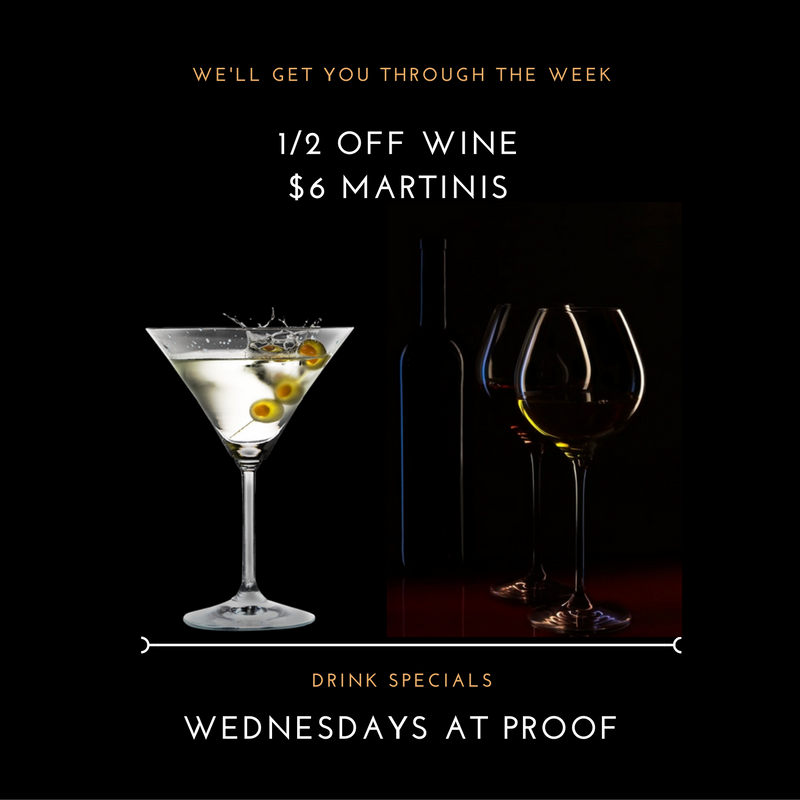 Congrats, you made it to #humpday. You deserve to celebrate a little. 
#cheers #raleigh #proofraleigh