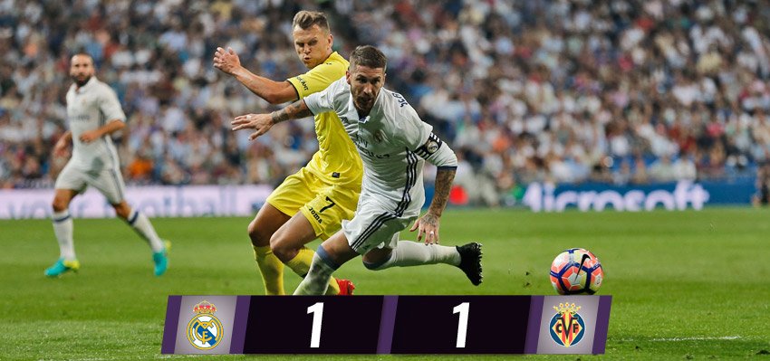 realmadriden's tweet photo. FT: @realmadriden 1-1 @VillarrealCF (@SergioRamos 48'; Bruno 45'+1' (p)).

#RMLiga #HalaMadrid https://t.co/RkbDUgJpnv