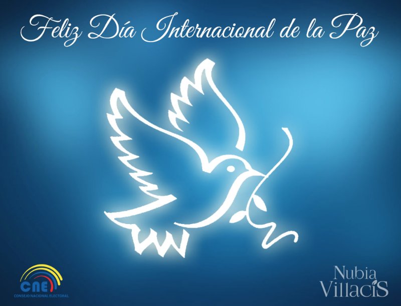 NubiaVillacis's tweet photo. Hoy se celebra el #DiaInternacionalDeLaPaz Fortalezcamos nuestros  pensamientos para cumplir con los ideales de paz a nivel mundial. https://t.co/2ZBFgFpKPF