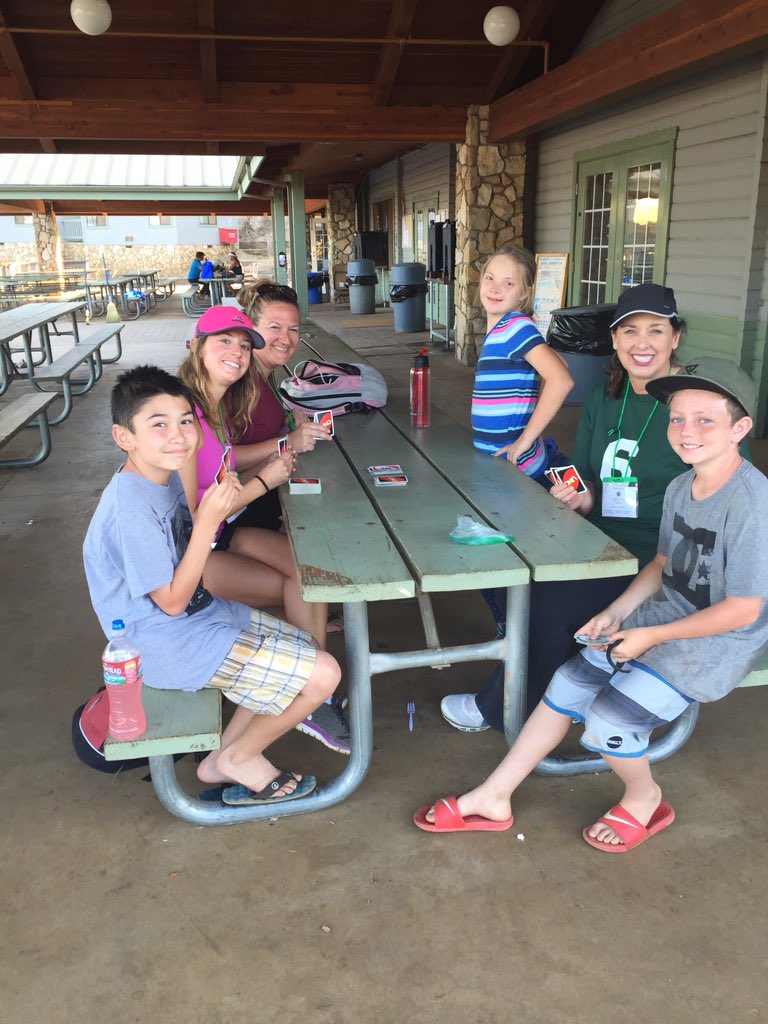 Enjoying a game of Uno in our free time waiting for dinner!