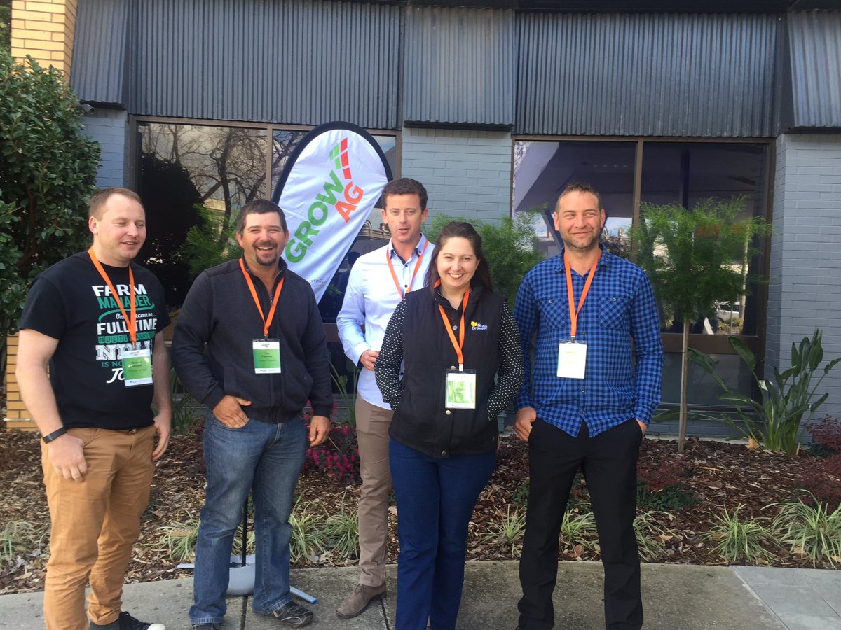 The <a href="/GrainGrowersLtd/">GrainGrowers</a> team @ #GrowAg2016 <a href="/mdnichols541/">Michael Nichols</a> <a href="/boydfarming/">Boyd Carter</a> <a href="/farmertimp/">Timmy Farmer</a> <a href="/JohnstoneLewis/">Lewis Johnstone</a>
