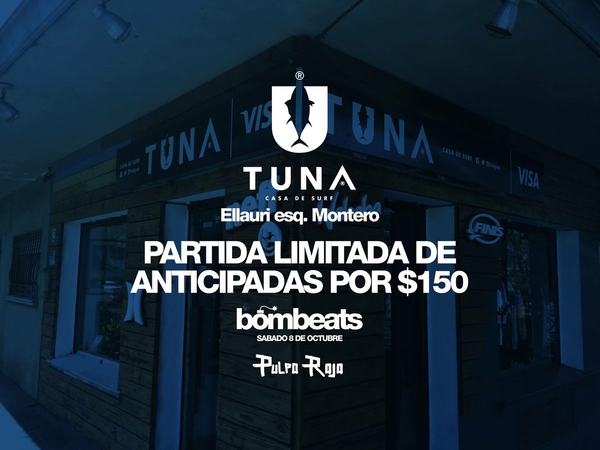 PureClassMusic's tweet image. Ya podes adquirir tu anticipada para la próxima #BOMBEATS &amp;gt;&amp;gt; Tuna Casa de Surf en Ellauri esq. Montero | @zingabeat1 @AFC_UY @SantiMostaffa