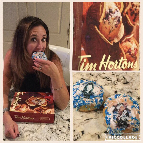 carmenmorrisday's tweet photo. Not everyday @TimHortons delivers a box of delicious donuts with pictures of @Mackinnon9 and ME on them! #nhl https://t.co/n2wSqbuXRv
