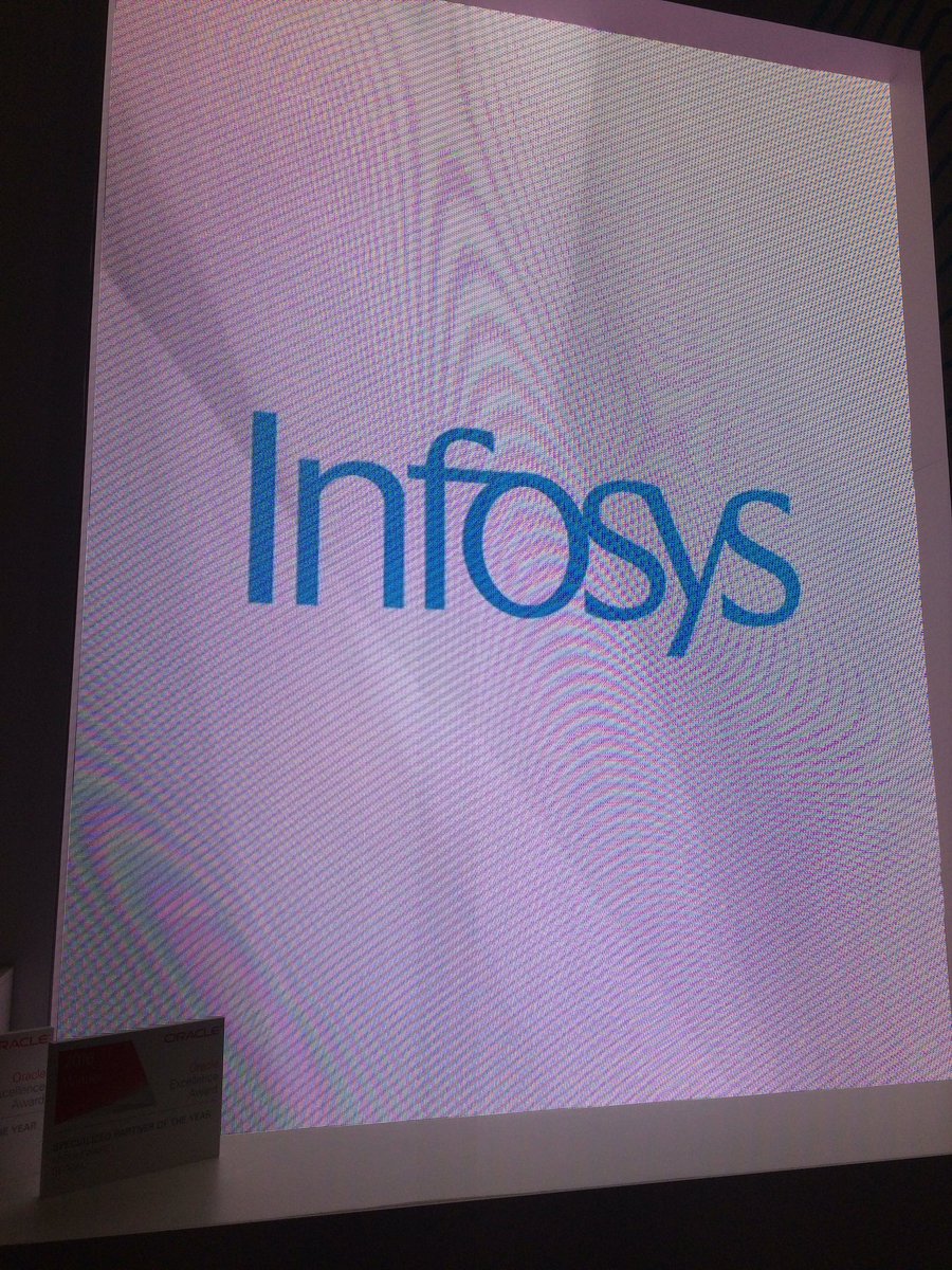 RauhmelFoxCEO's tweet photo. #InfosysAtOOW #oow16 #openworld @Infosys specialized partner of the year #brangelina https://t.co/PQmrQtHnJq