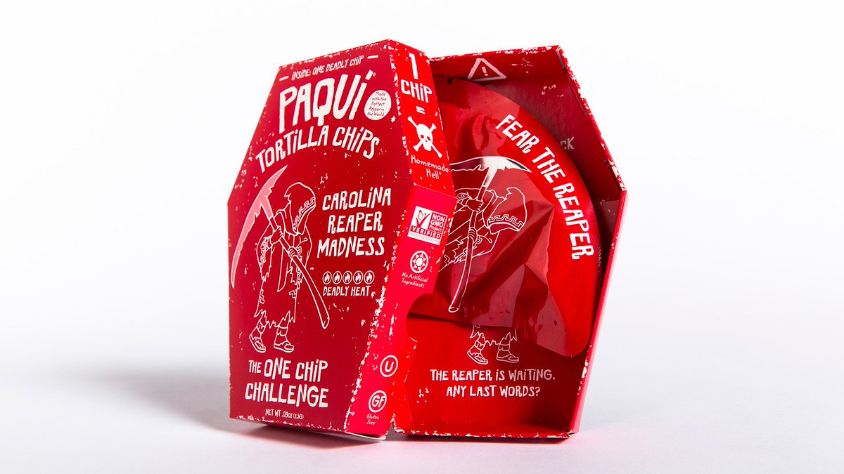 Adweek's tweet photo. Ad of the Day: This tortilla chip is so hellishly spicy, you get only one per pack. https://t.co/iwUtFAFqxj https://t.co/49vJaZBPpr