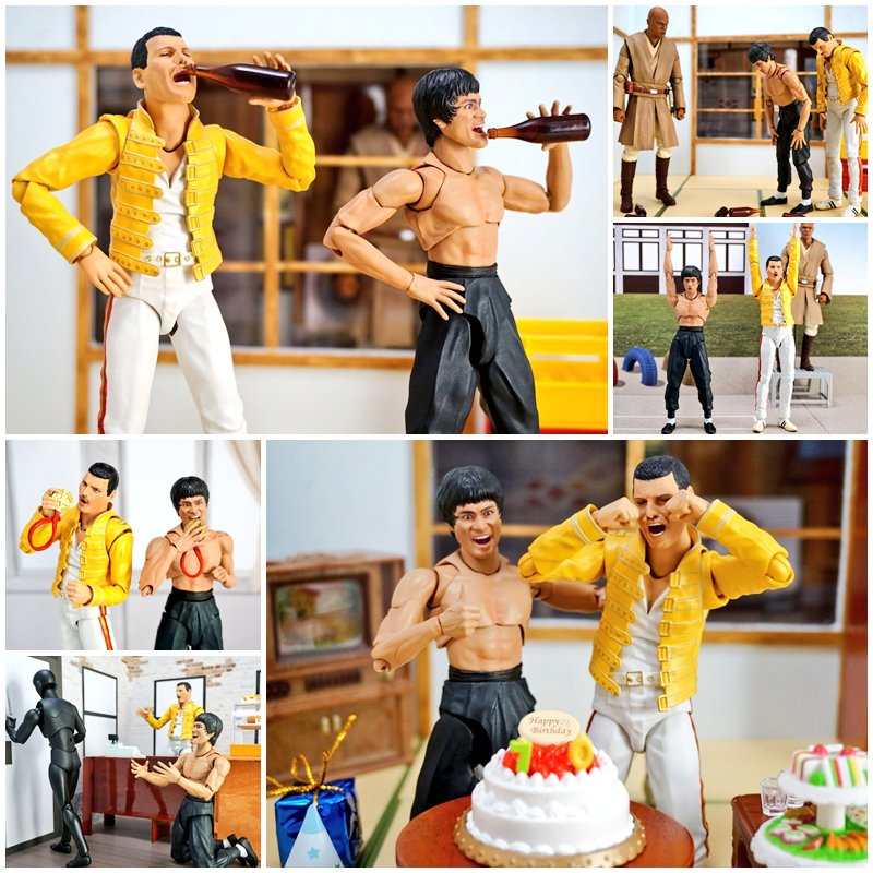 publishsm's tweet photo. Bruce Lee e Freddie Mercury vivendo altas aventuras juntos? Só no perfil @suekichiii. Vale a pena conferir como seria esta amizade! https://t.co/ijFASeOk78