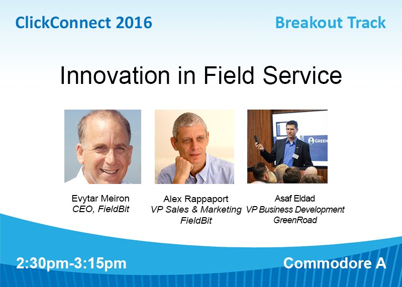 ClickSoftware's tweet photo. Experts at @Fieldbit1 discuss how #AR can improve #fieldservice #ClickCon2016 https://t.co/zxpDZRM8R8