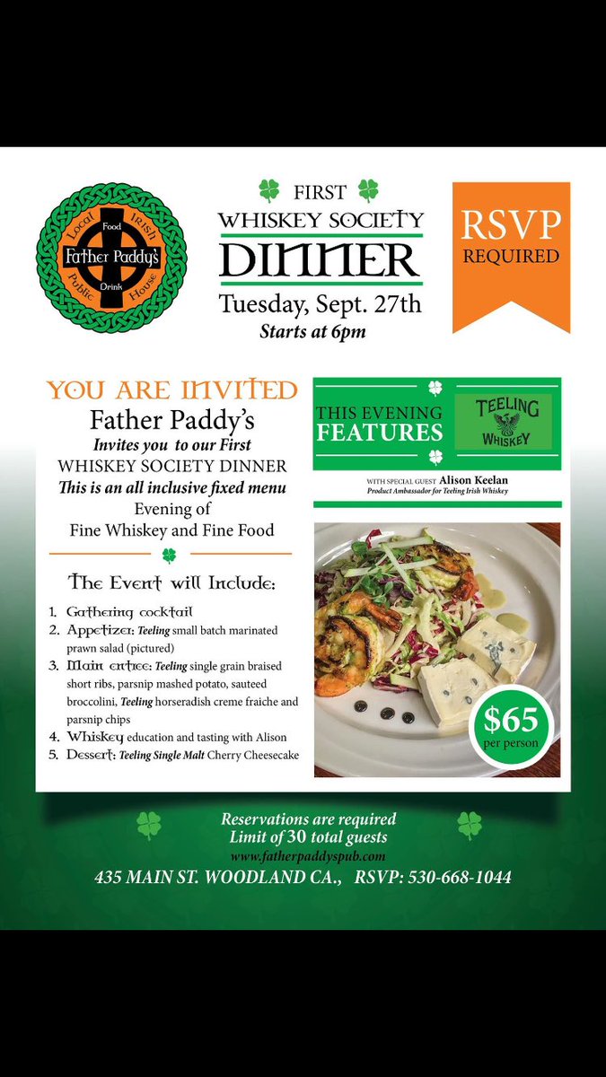AllyKeelan's tweet photo. Excited for the first whiskey society at @FatherPaddys next Tuesday! 🤗 https://t.co/5lRvXrFT0e