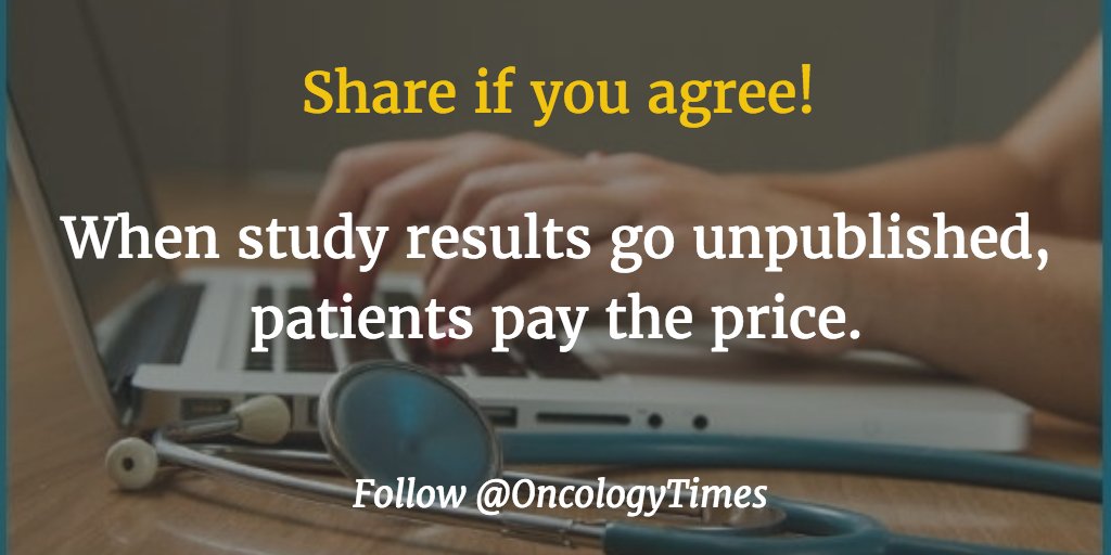 OncologyTimes's tweet photo. Failure to Publish Trial Data Puts Patients at Risk for No Gain https://t.co/2U7pGb6r9h #ESTRO16 https://t.co/faKxUCW8pI