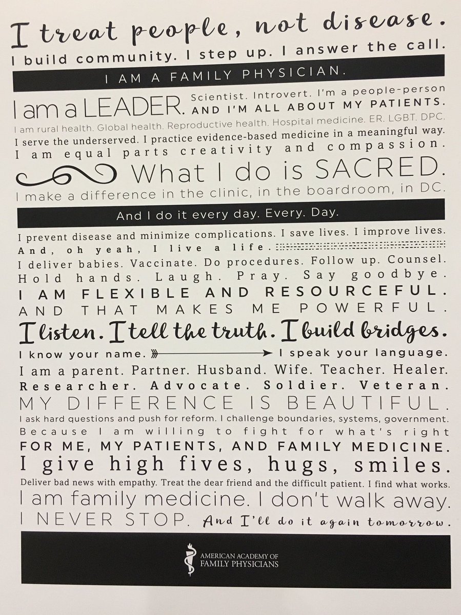 doctorakelso21's tweet photo. Family physician manifesto - can I get a poster of this on my wall?! https://t.co/uwUYHsKLqT