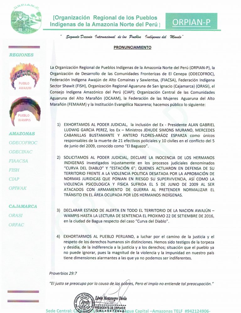 _iamkate's tweet photo. #PERÚ #ORPIAN exhorta al ~#PoderJudicial sentencia justa para sus hermanos indígenas procesados por caso #ElBaguazo
https://t.co/JAtlppXy7s https://t.co/W4GiwKEuKy