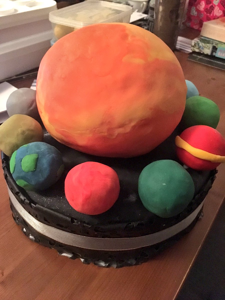 MichaelGillett's tweet photo. It might be a few days early but the birthday cake @AimeeJayne3 has made for me is out of this world! ๐ #SolarSystemCake https://t.co/jusS7Mzd9m