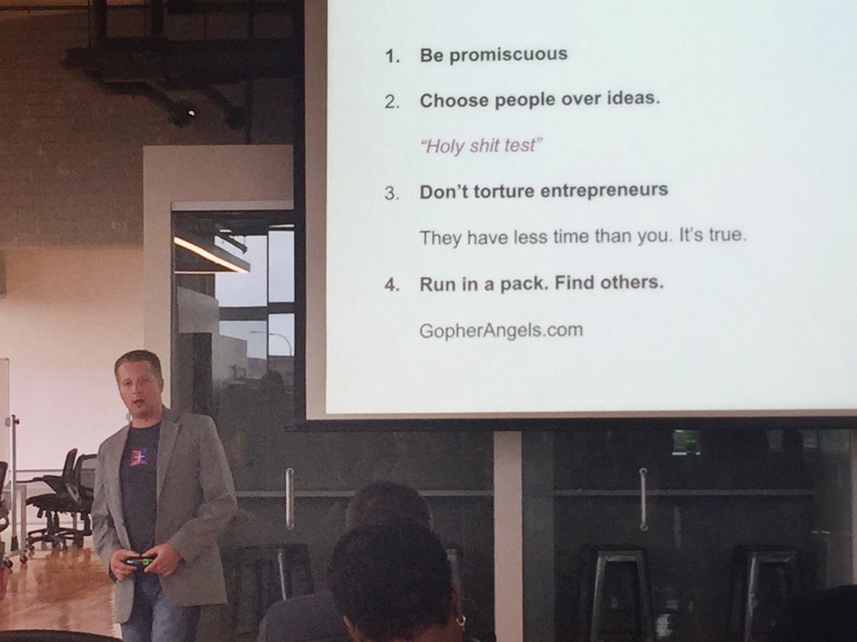 #startupinvesting tips from Casey Allen (rocking a vintage <a href="/vidkuHQ/">VidkuHQ</a> tee) #TCSW16