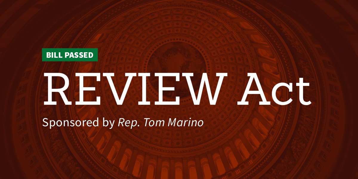 SteveScalise's tweet photo. .@RepTomMarino is leading the House's effort to stop big regulations - the ones that cost our economy over $1 billion each. #REVIEWact https://t.co/yOSntxBvo8