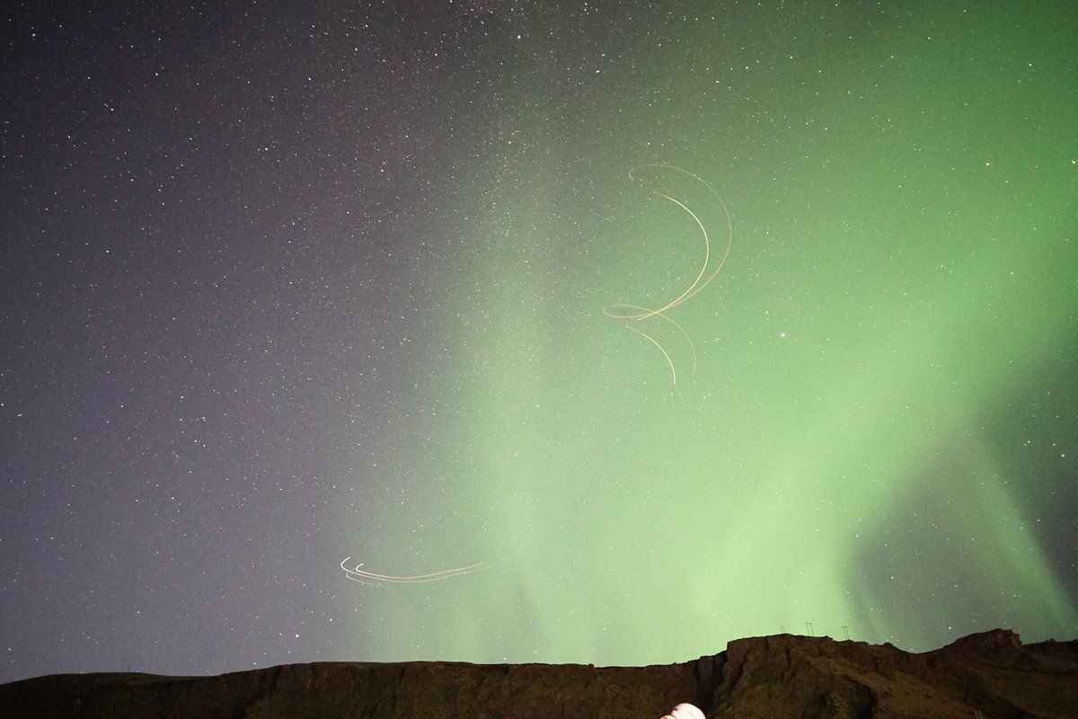 TA_iceland's tweet photo. We fly our paragliders in the northern lights because we can. #ShowingOff  #ATWS2016 #GoBigAlaska #TrueAdventure https://t.co/PYEtwpW6X9