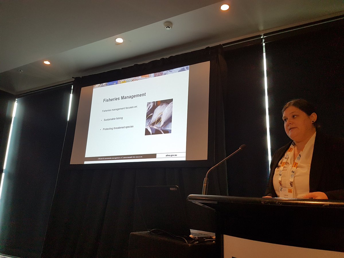 GretaFrankham's tweet photo. Laura McGrath from Australian Fisheries Management Authority talking about new solutions for fisheries mgmt in Aust https://t.co/s4KKLYIUTW