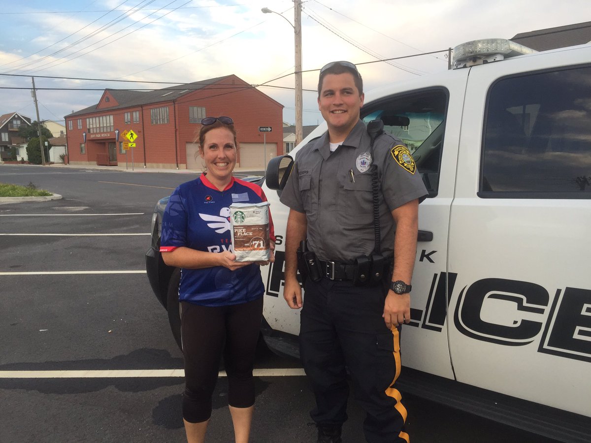 Showing some appreciation to <a href="/SeasidePark_NJ/">Seaside Park</a> police officers <a href="/Starbucks/">Starbucks</a> <a href="/TeamRWBCNJ/">Team RWB CNJ</a> Thank You for keeping us all safe!