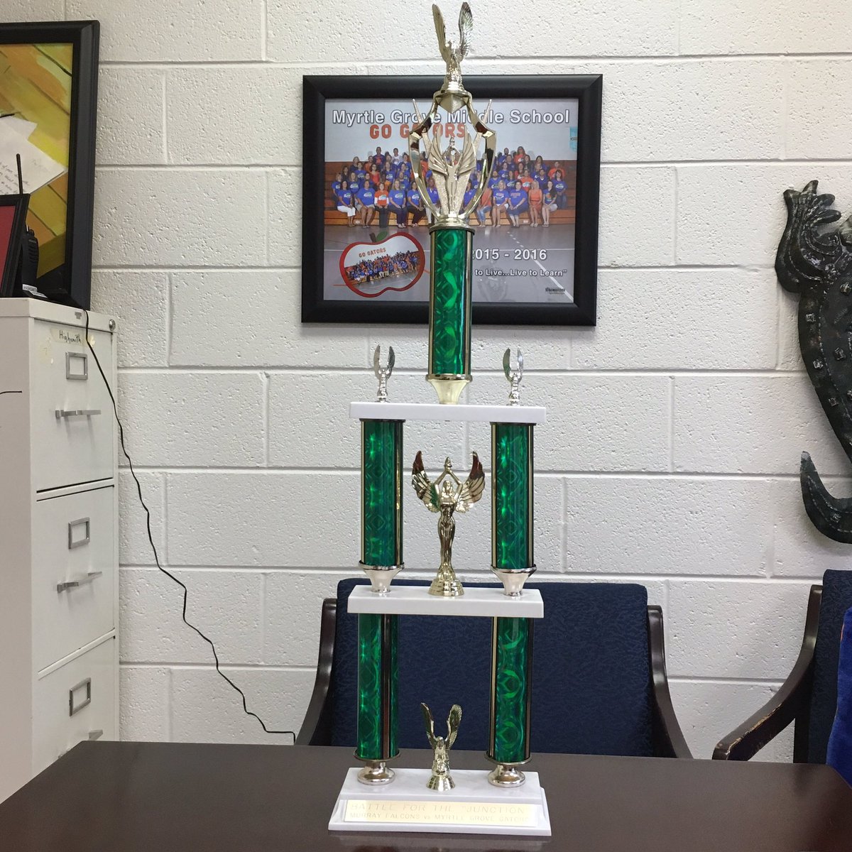 sjhighsmith's tweet photo. Could this trophy be staying home at the Grove?? 12-0 3rd Q in Battle of the Junction! @MyrtleGroveMS https://t.co/43MkJgREbR