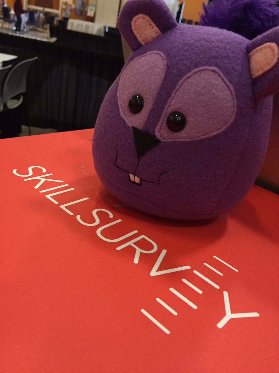 SkillSurvey's tweet photo. Purple squirrels nest here. #skillsurvey #booth216 #sourcecon https://t.co/4NUGkTSQNQ