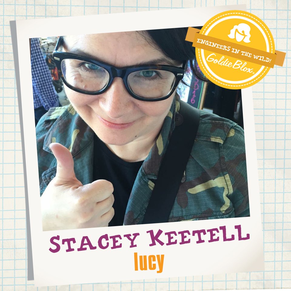 goldieblox's tweet photo. Meet Stacey, the @lucyactivewear engineer turning your spandex into denim! https://t.co/oP9SVZr7LX #goldmodels https://t.co/cXtrGB8i82