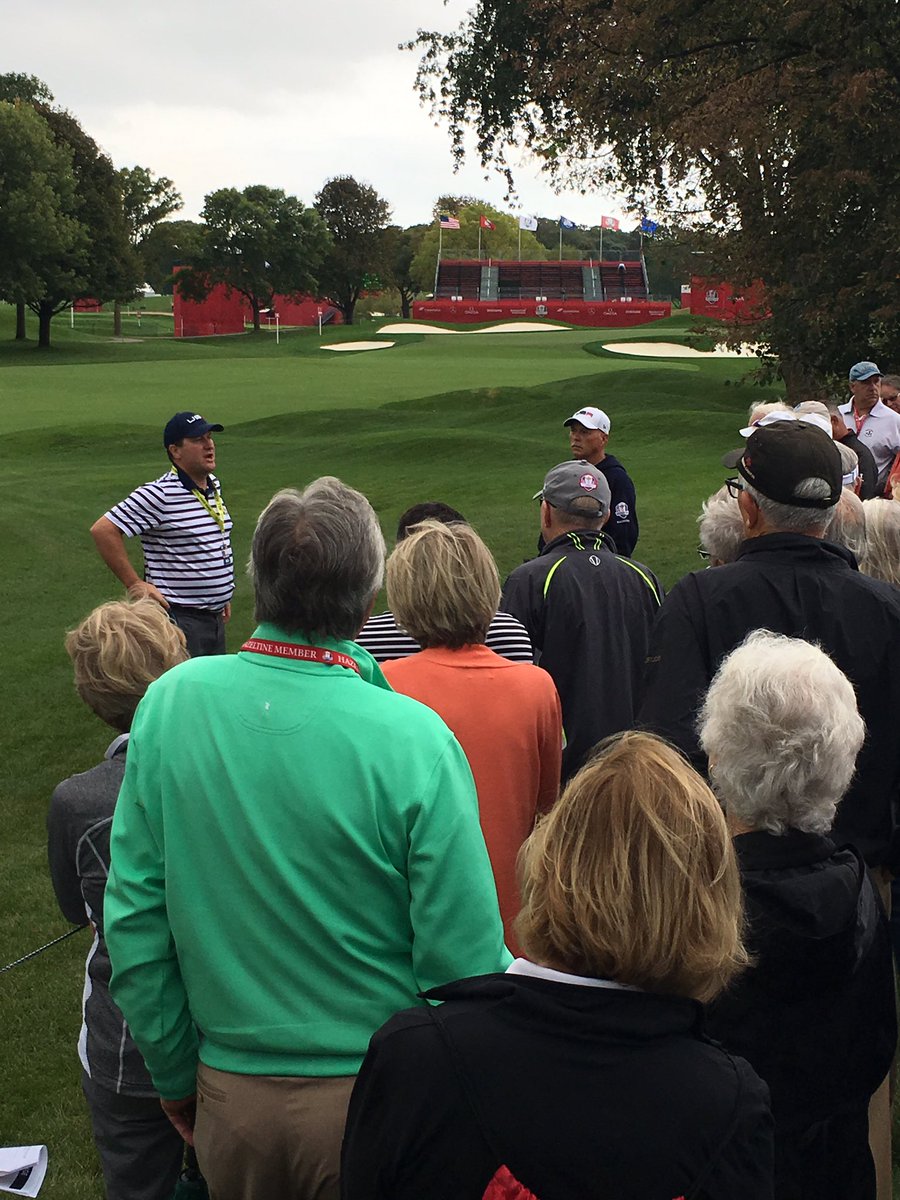 HNGC2016's tweet photo. Training @rydercup marshals on the first hole @Hazeltine https://t.co/BGmSwOMXgq