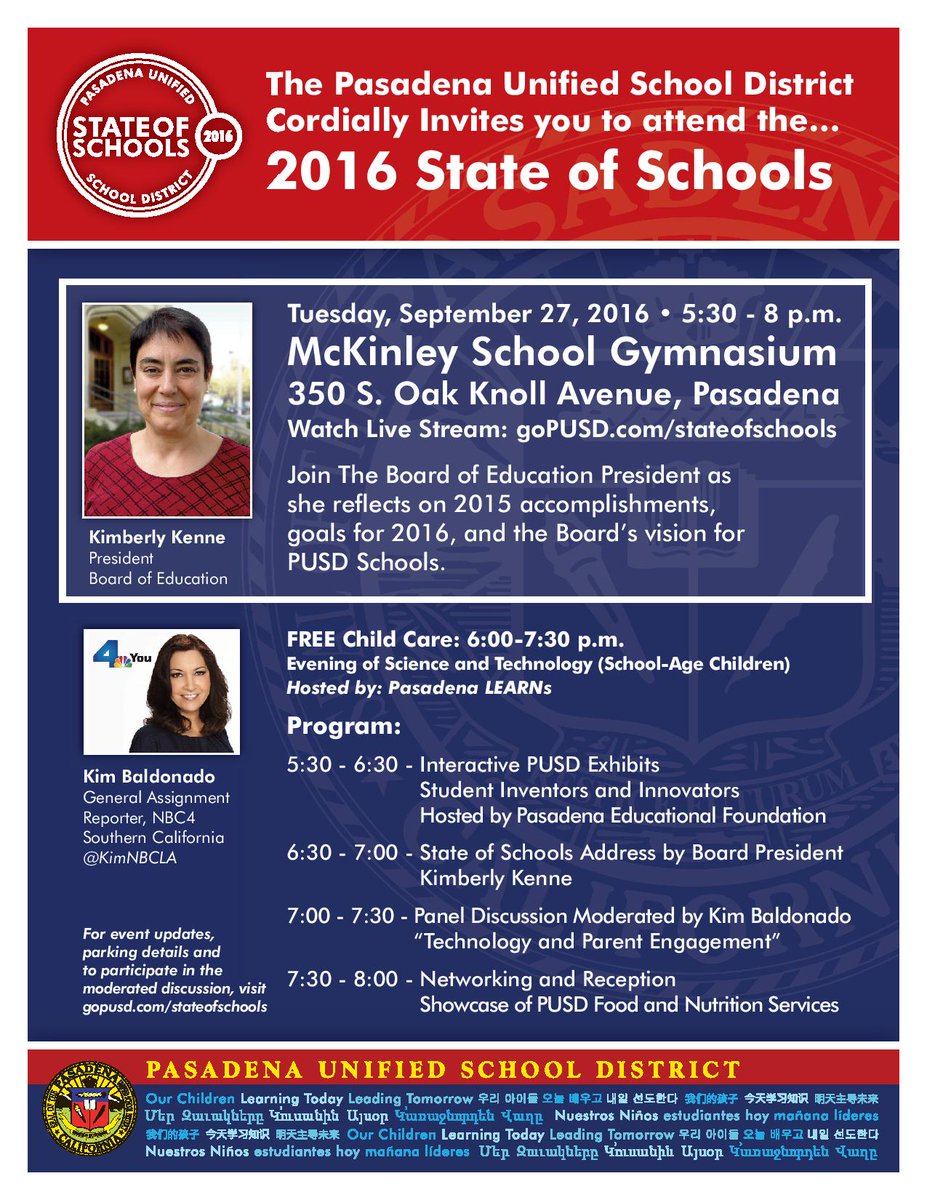 PasadenaUnified's tweet photo. Board Member, Adrienne Ann Mullen, says "the State of the Schools event is a family affair." #HowWillYouWatch #PUSDStateofSchools #Family https://t.co/P4VEL4Wm8c
