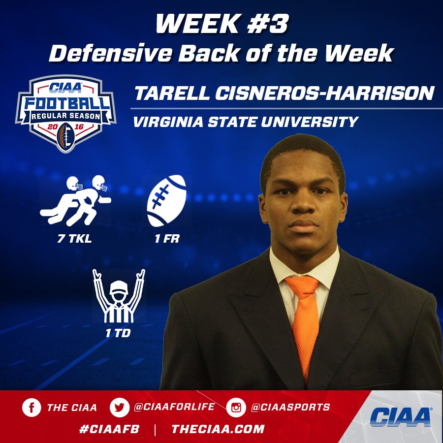 Congratulations Tarell Cisneros-Harrison of <a href="/VSUsports/">VSU Athletics</a>!
