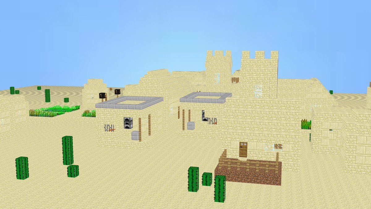 悠登 マインクラフトに出てくる砂漠の村とピラミッドをmmdモデル化しました 配布url T Co Ewww2mn54d マインクラフト Minecraft Mmd モデル配布