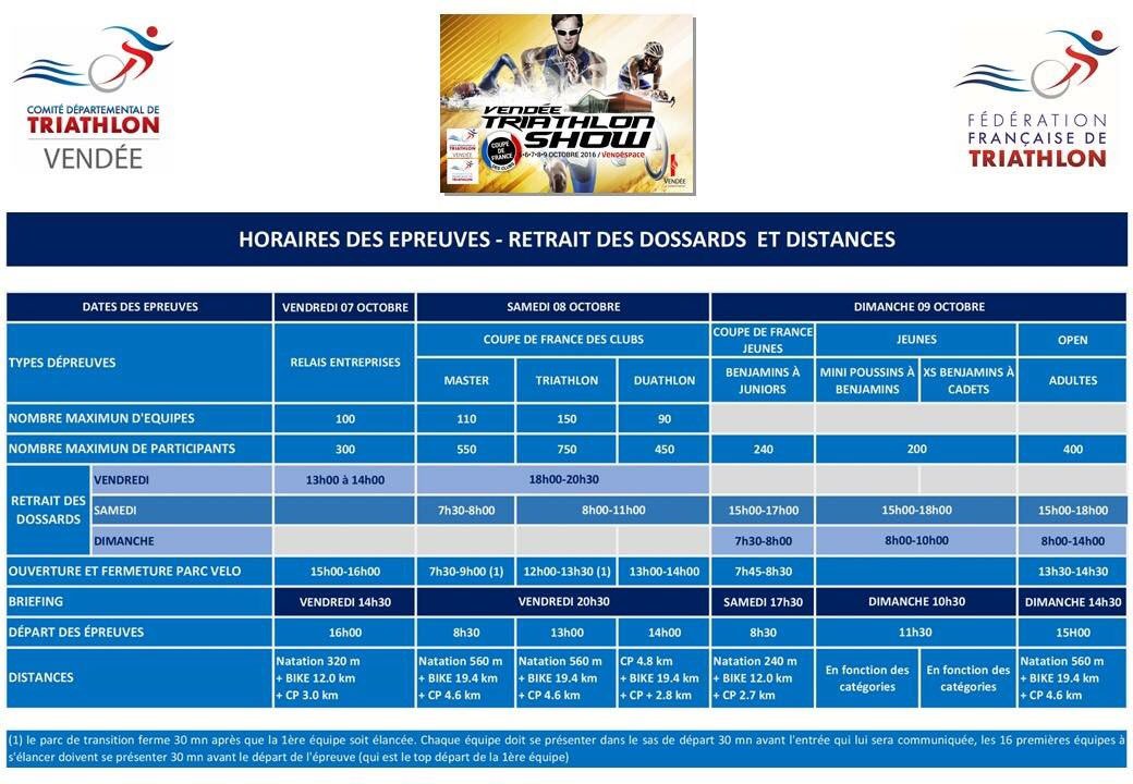 VendeeTriShow's tweet photo. Demandez le programme ! Horaires du retrait des dossards, aire de transition, épreuves, etc. #VTS2016 https://t.co/v0aiyQxUE4